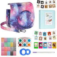 Blummy Instant Camera Accessories Bundles Set for Fujifilm Instax Mini 8/Mini 8+/Mini 9 Including Camera Case/Book Album/Selfie Len/Wall Hanging Frames/Stickers/Pen (Purple Nebula)