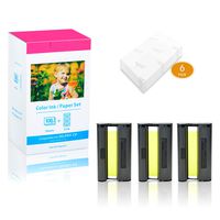 GREENCYCLE KP-108IN Ink/Paper Set 4 x 6 Paper Glossy 108 Sheets 3 Color Ink Cartridges Compatible for Canon SELPHY CP1300 CP1200 CP910 CP770 CP780 CP800 Wireless Compact Photo Printer (1 Pack)