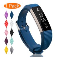 KingAcc Compatible Replacement Bands for Fitbit Alta HR, Fitbit Alta, Silicone Fitbit Alta HR Band Alta Band, Buckle Wristband Strap Women Men (1-Pack, Dark Blue, Small)