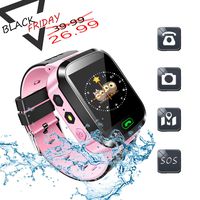 Kids Smartwatch LBS/GPS Locator 1.44 inch Colorful Touch Screen Tow-Way Call Voice Chat SOS Remote Camera Game Clock Compatible with iOS & Android for 3-12 Years Old Children's Smart Watch （Pink）