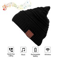 Bluetooth Hat Bluetooth Beanie Smart Hat Built-in Stereo Speaker Mic Wireless Headphones Beanie Sync Call Music for All Smart Phones Gift Men Women Boys Girls Boyfriend (Black)