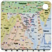 3dRose Print of Maryland Cities and State Map Key Chains, Set of 2 (kc_184599_1)
