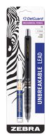 Zebra DelGuard Mechanical Pencil with Bonus Lead Refill, Fine Point, 0.5mm Point Size, Standard #2 HB Lead, Black Barrel, 1-Count