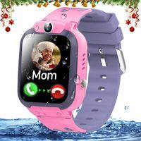 Kids Smart Watch Phone IP68 Waterproof GPS Tracker Smartwatch for 3-12 Boys Girls Touch Screen Wrist Watch with SOS Two Way Call Voice Chat Camera Alarm Puzzle Game Christmas Holiday Birthday Gifts