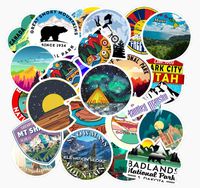 100 Packs Outdoors Hiking Camping Travel Stickers Water Bottles Laptop Car Hydroflasks Phone Guitar Skateboard Computer Vinyl Sticker Waterproof Wilderness Nature Decals for Teens Boys Girls Adults