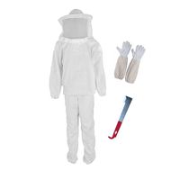 Xntun Professional Beekeeper Suit (include Jacket, Pants, Gloves, Scraper) White