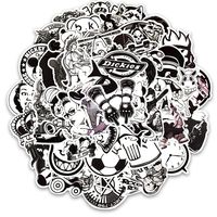 Honch Vinyl Black and White Stickers Pack 50 Pcs Decals for Laptops Ipad Car Luggage Suitcase Water Bottle Helmet