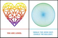 Quiplip EM02056PCK Sacred Geometry Greeting Cards"Loved, Inhale Exhale", 6-pack