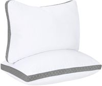Utopia Bedding Gusseted Quilted Pillow (2-Pack) Premium Quality Bed Pillows - Side Back Sleepers - Grey Gusset - Queen - 18 x 26 Inches