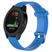 QGHXO Band for Garmin VivoActive 3, Soft Silicone Replacement Watch Band for Garmin VivoActive 3 / Garmin Vivoactive 3 Music/Garmin Forerunner 645 Music (Blue, Small)