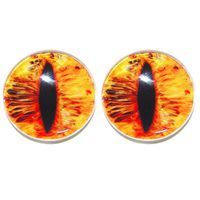 25 Mm Glass Eyes ,1 inch, Sun Burst Dragon ,1pair for Prop Building , crafting , paper mache, clay , jewelry