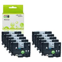 NineLeaf 10 Pack Replacement Black on Clear Label Tape Compatible for Brother TZ141 TZe141 TZe-141 18mm 3/4'' for PT-D400 PT-D450 PT-D600 PT-P700 PT-P750W Label Makers
