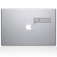 The Decal Guru PC Sucks Speech Bubble MacBook Decal Vinyl Sticker - 15" MacBook Pro (2015 & Older) - Silver (1145-MAC-15P-S)
