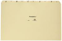 Pendaflex EN325 A-Z Top Tab Recycled File Guides, 18 pt. Manila, 1/5 Tab, Legal Size, 25/set