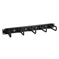 StarTech.com Horizontal 1U Server Rack Cable Management w/ D-Ring Hooks & Pass Through Holes - 19" Network Rack Cord Manager Panel (CABLMANAGERH)