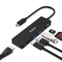 Aceele USB C Hub, 6-in-1 USB Type C Hub Adapter with 4K HDMI, 2 USB 3.0 Ports, Power Delivery, SD/TF Card Reader for Oculus Rift S, MacBook Pro 2017/2018, Dell XPS and More