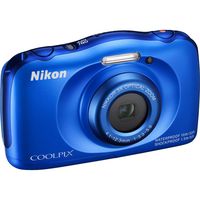 Nikon COOLPIX S33 13.2MP Waterproof Digital Camera - Blue (Renewed)