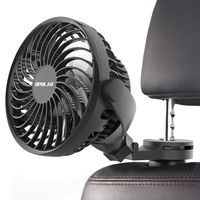 OPOLAR 2019 New Mini Car USB Fan with Multi-Directional Hook, High Airflow, Four Speeds, 360° Rotation, Personal Cooling Vehicle Fan for Car Without AC Driver Passenger Baby Pet-USB Powered Only
