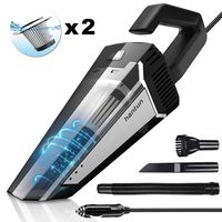 Hantun Car Vacuum, Portable Handheld Car Vacuum, 5000pa Powerful Suction Lightweight Auto Vacuum Cleaner for Wet and Dry Cleaning, Black