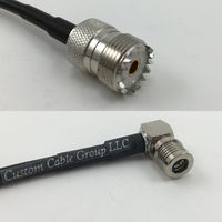 6 inch RGU178 SO239 UHF Female to QMA MALE ANGLE Pigtail Jumper RF coaxial cable 50ohm High Quality Quick USA Shipping