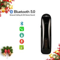 Bluetooth Headset, 2019 Upgraded Version Wireless Bluetooth Earpiece V5.0 Hands-Free Earphones with Noise Cancellation Mic for Driving/Business/Office, Compatible with iPhone and Android (Black)