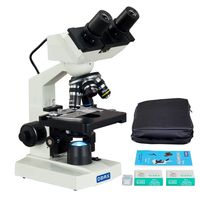 OMAX 2000X Built-in 1.3MP Digital Compound Binocular Microscope w Vinyl Case+Slides+Covers+Lens Paper