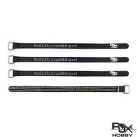 RJX 150x10mm Non-Slip Silicone Battery Straps - 4 Pack Black