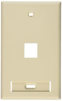 Leviton 42080-1TS QuickPort Wallplate with Id Window, Single Gang, 1-Port, Light Almond