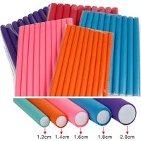 Magic Hair Foam Curler Roller Set 10pcs NO HEAT Twist Curls Flex Rods Reusable Cable Ties/Wrap to Organize Cords,Length 9.5" 1.0cm Diamter Random Color
