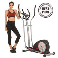 ncient Elliptical Machine Eliptical Trainer Exercise Machine for Home Use Magnetic Smooth Quiet Driven with LCD Monitor and Pulse Rate Grips (Red)