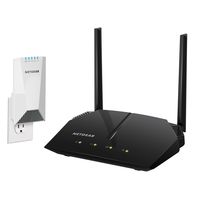 NETGEAR Nighthawk X4S Wall-Plug Tri-Band WiFi Range Extender (EX7500) with NETGEAR AC1200 Dual Band Wi-Fi Router (R6120)