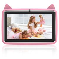 Roll Over Image to Zoom in DUODUOGO Kids Tablets with 7 inch Multi-Touch Screen IPS Display,2GB RAM 32GB ROM, Unlocked Android 6.0 Quad-core Tablet PC, Dual Camera Wi-Fi Bluetooth Edition Tab (Pink)