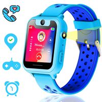 Themoemoe Kids GPS Tracker Watch, Kids Smart Watches Boy Girls, GPS Watch For Kids, Kids Smartwatch, 1.44" GPS Tracker Smartwatch Touch, With GPS Camera Games Flashlight SOS Alarm Clock Function(Blue)