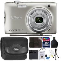 Nikon COOLPIX A100 20.1MP f/3.7-6.4 Max Aperture Compact Digital Camera Accessory Bundle Silver