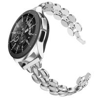TOTOUTHS Compatible with Samsung Galaxy Watch 42mm Bands Women Stainless Steel Bracelet Replacement for Galaxy Active 2 40mm 44mm/Gear S2 Classic/Gear Sport Metal Strap Wristband 20mm Pins Silver