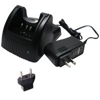 Upstart Battery Replacement for Kenwood TK-280 Charger with EU Adapter - Compatible with Kenwood KNB-17A Two-Way Radio Chargers (100-240V)