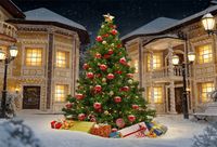 OFILA Christmas Backdrop 10x6.5ft New Year Photography Background Winter Snow Xmas Tree Decoration Festival Celebration New Year Party Photos Adult Shoots Video Studio Props