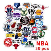 Swrotdin 30 Pieces Skateboard Stickers for NBA Basketball Sport Fan Vinyl Waterproof Sticker Application on Pad Notebook Car Snowboard Bicycle Luggage Decal DIY Decoration