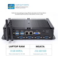 HYSTOU FMP04 Intel Core i5-3317U Mini Industrial PC Windows Fanless Minipc Dual LAN NICS Server Computer (8GB RAM 256GB SSD)