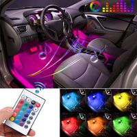 Car LED Strip Light, GOADROM 4pcs 36 LED DC 12V Multicolor Car Interior Lights LED Under Dash Lighting Waterproof Kit with Wireless Remote Control, Multi-Mode Change(DC 12V)...