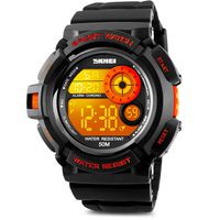 Aposon Men's Digital Sports Watch, Military Army Electronic Watches Running 50M 5 ATM Waterproof Sports LED Wristwatch Water Resistant with Stopwatch -Orange