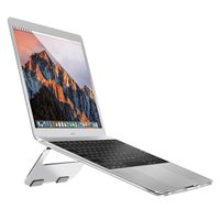 MoKo Laptop Stand Compatible with Notebook/Tablet Up to 15'', Desktop Multi-Angle Holder Bracket Seat with Silicone Pad, Replacement for MacBook Pro 15'' MacBook Air 13'', Acer Samsung ASUS, Silver
