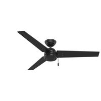 Hunter Indoor / Outdoor Ceiling Fan, with pull chain control - Cassius 52 inch, Black, 59264