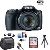 Canon Powershot SX530 HS 16MP Wi-Fi Super-Zoom Digital Camera 50x Optical Zoom Extreme Bundle Includes Deluxe Camera Bag, 64GB Memory Cards, Extra Battery, Tripod, Card Reader, HDMI Cable & More