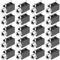 uxcell PCB Mount 3.5mm 3 Pin Socket Headphone Stereo Jack Audio Video Connector PJ316 Black 20Pcs