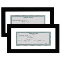 Americanflat 2 Pack Business License Frames | Displays 3.5x8 Inch Licenses with Mat or 5x10 Inch Without Mat. Shatter-Resistant Glass. Hanging Hardware Included!