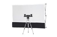 Starter Series Portable Indoor/Outdoor Theater Kit! Includes: 6ft Projection Screen, Savi HD Mini Projector, Sound System, Telescopic Tripod with Tray, Twist Stakes, Web Straps, and Padded Carry Bag