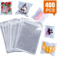 400 Pcs 4"x4.73" Clear Resealable Cello/Cellophane Bags Good ，AROIC，for Bakery, Candle, Soap, Cookie Poly Bags
