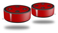Skin Wrap Decal Set 2 Pack for Amazon Echo Dot 2 - Solids Collection Red (2nd Generation ONLY - Echo NOT Included)