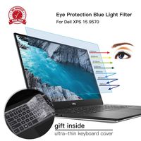 CaseBuy DELL XPS 15 Screen Protector Filter -Blue Light Filter Anti-Glare Screen Protector for Dell XPS 15 9570 15.6" Touchscreen Laptop & Keyboard Cover Ultra Thin TPU Protector for DELL XPS 9570